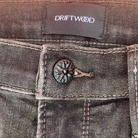 Driftwood Jackie Embroidered Skinny Jeans in Dark Grey — Size 27 - Picture 6 of 10